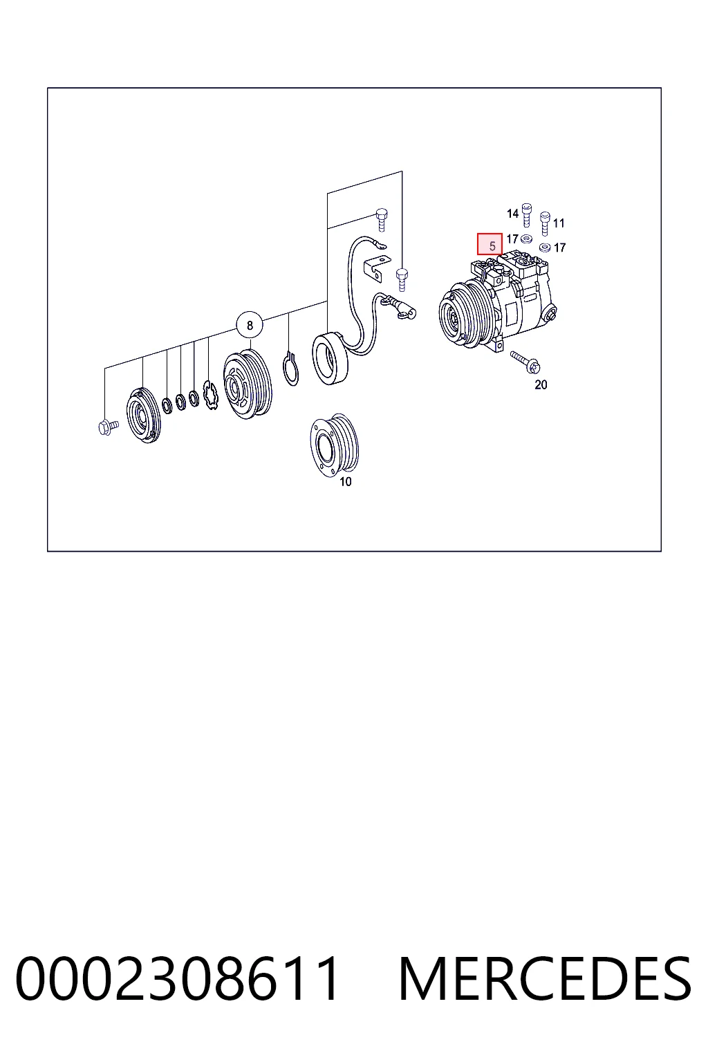 0002308611 Mercedes Sprężarka klimatyzacji