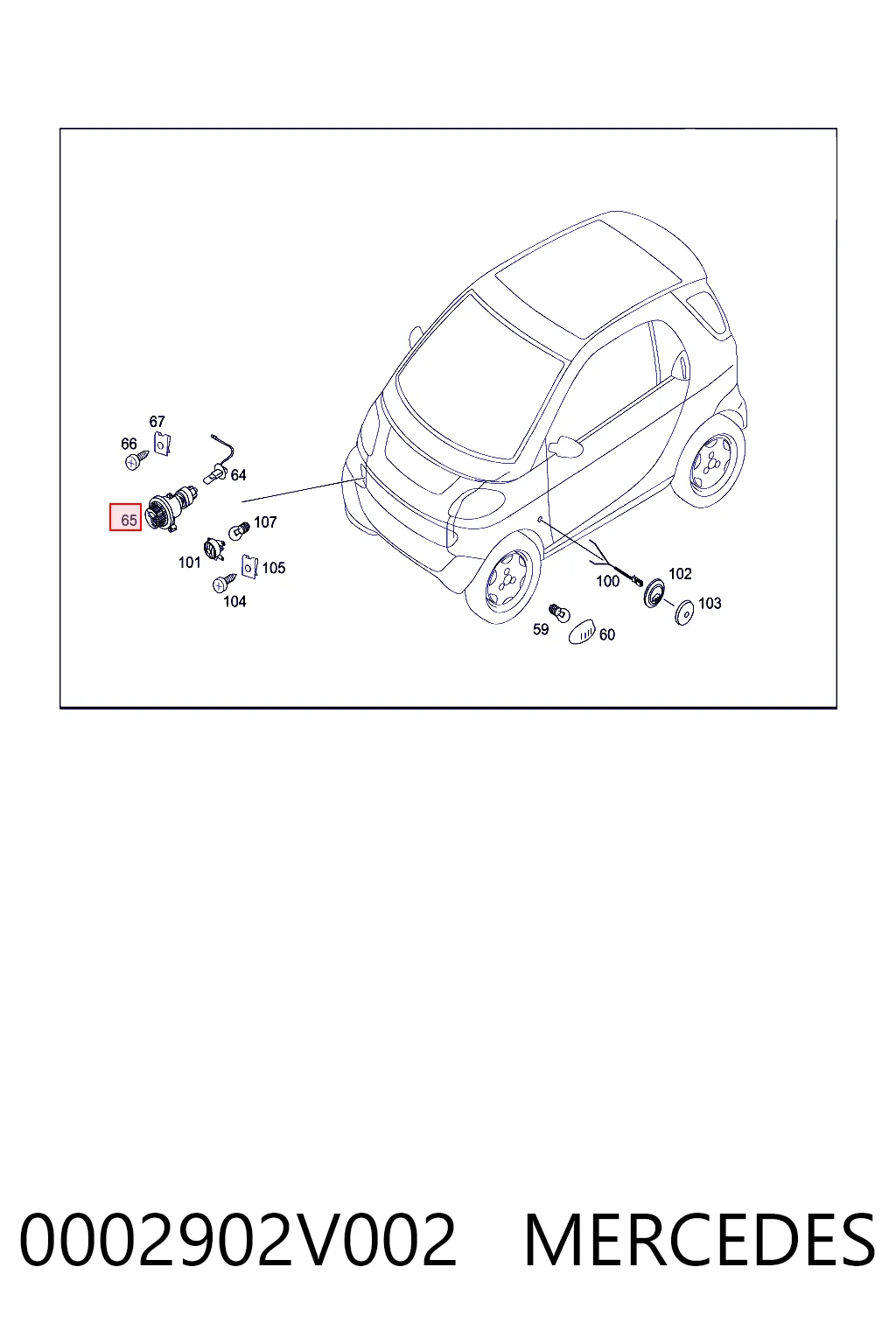 Lampa przeciwmgielna lewa/prawa do Smart FORTWO  450