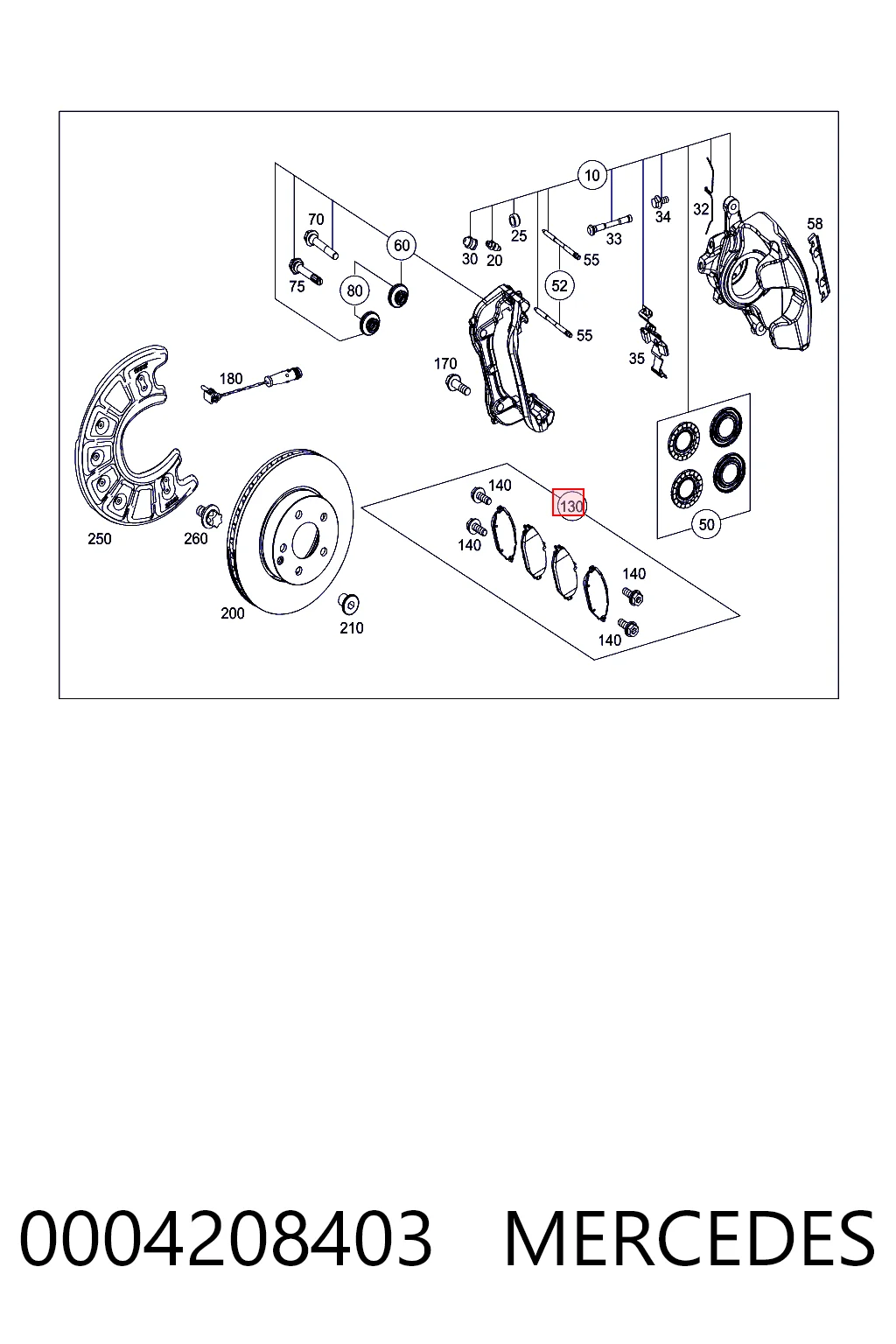 0004208403 Mercedes Klocki hamulcowe przednie tarczowe