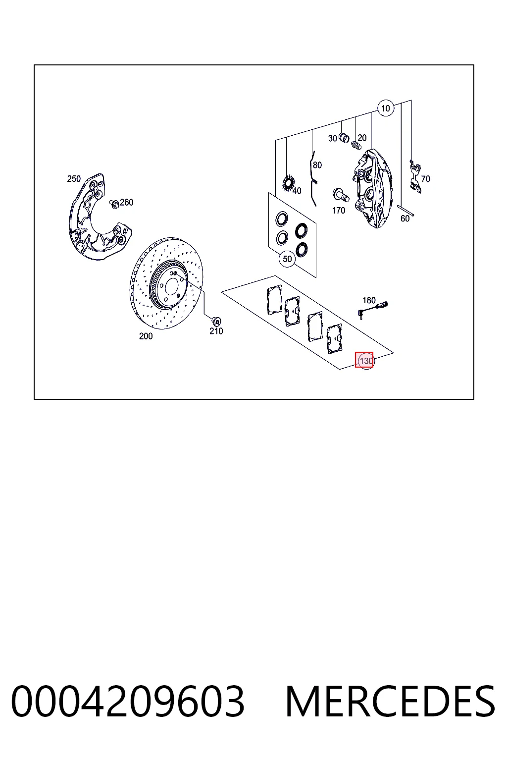 0004209603 Mercedes Klocki hamulcowe przednie tarczowe