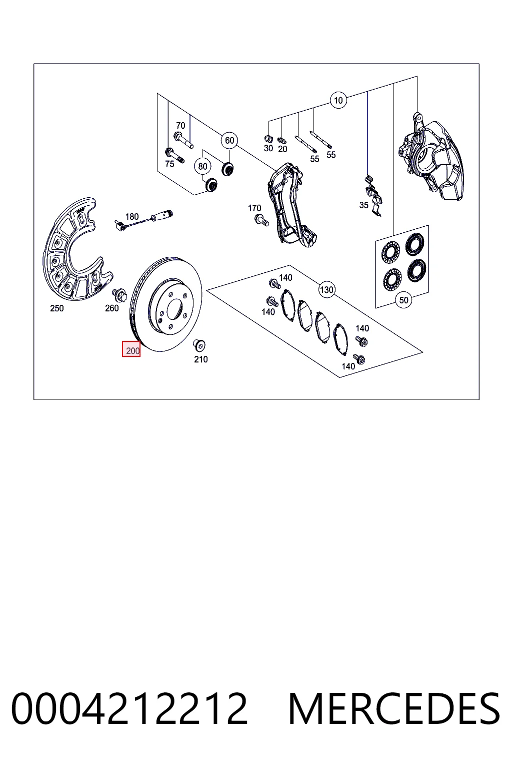 0004212212 Mercedes Tarcza hamulcowa przednia