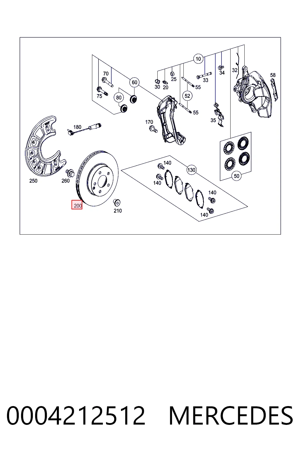 0004212512 Mercedes Tarcza hamulcowa przednia
