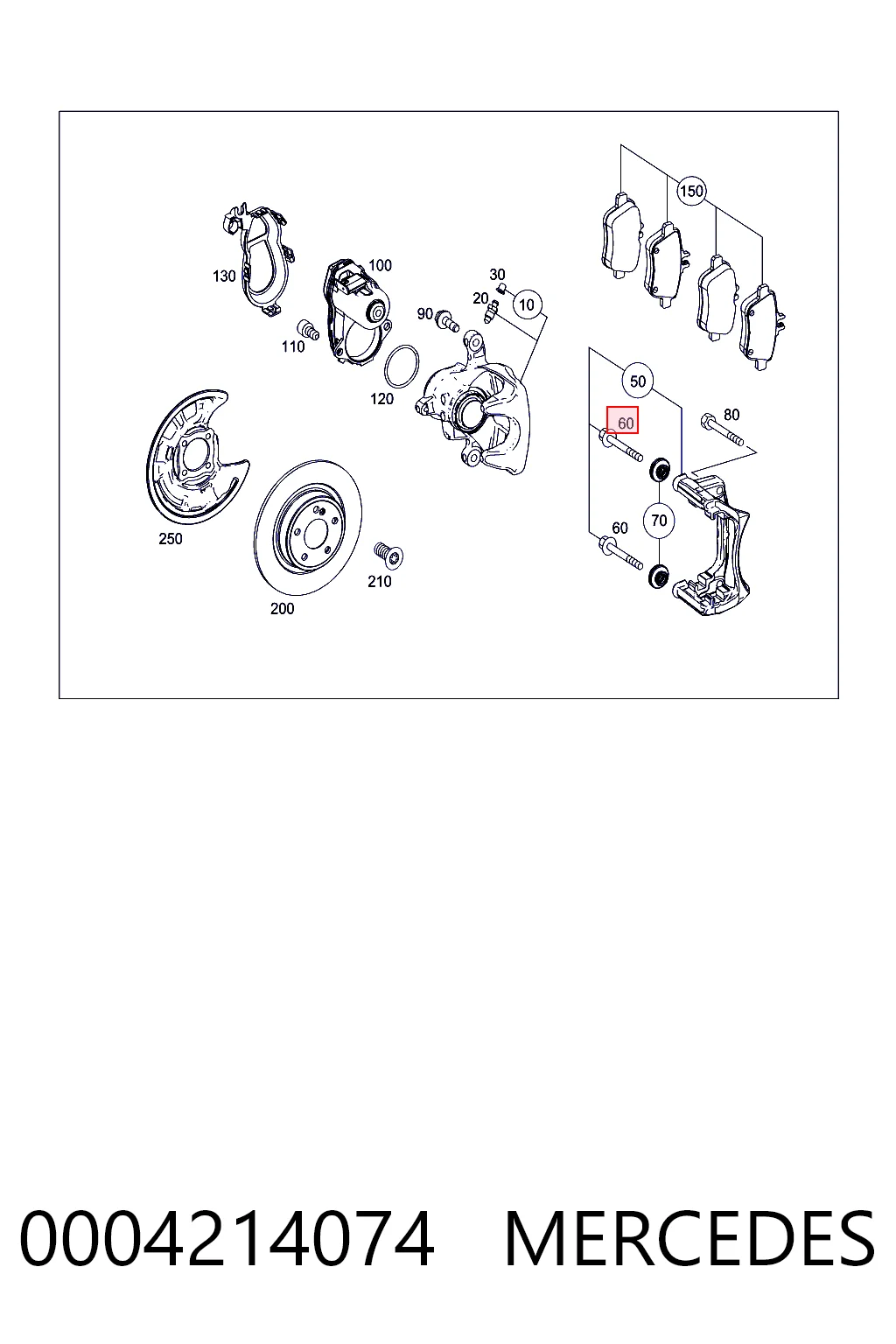 0004214074 Mercedes Prowadnica zacisku przedniego