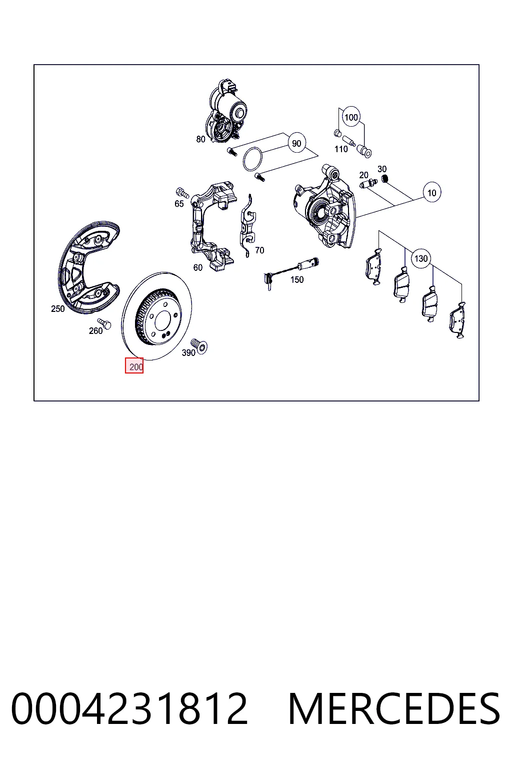 0004231812 Mercedes Tarcza hamulcowa tylna