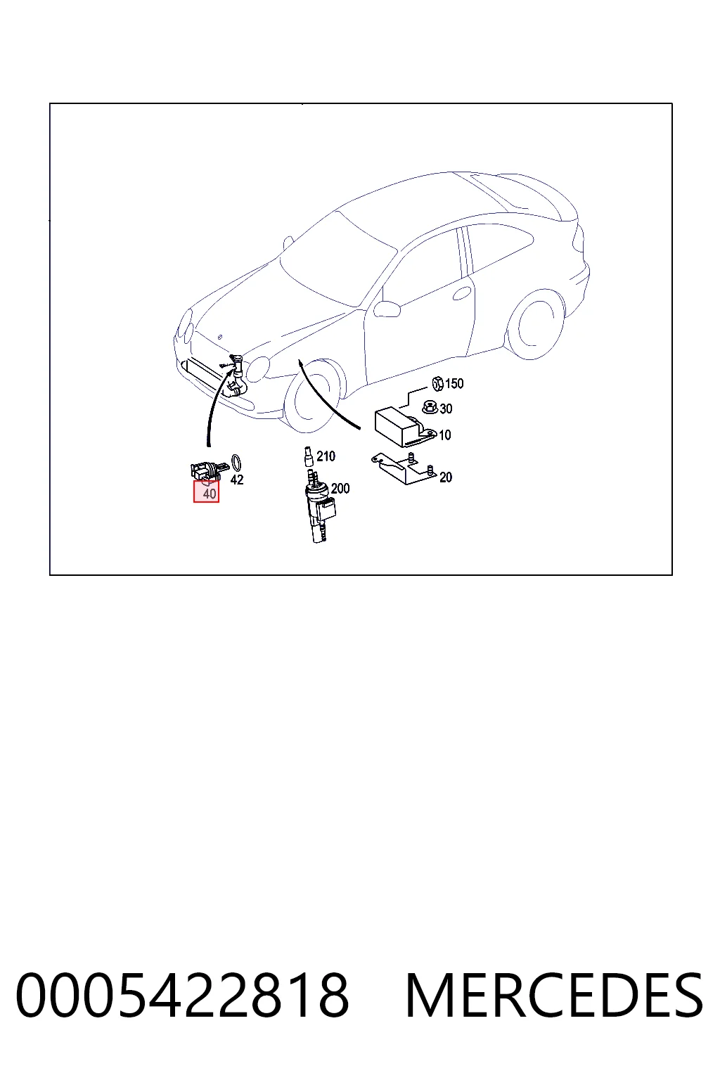 0005422818 Mercedes Czujnik temperatury powietrza wlotowego