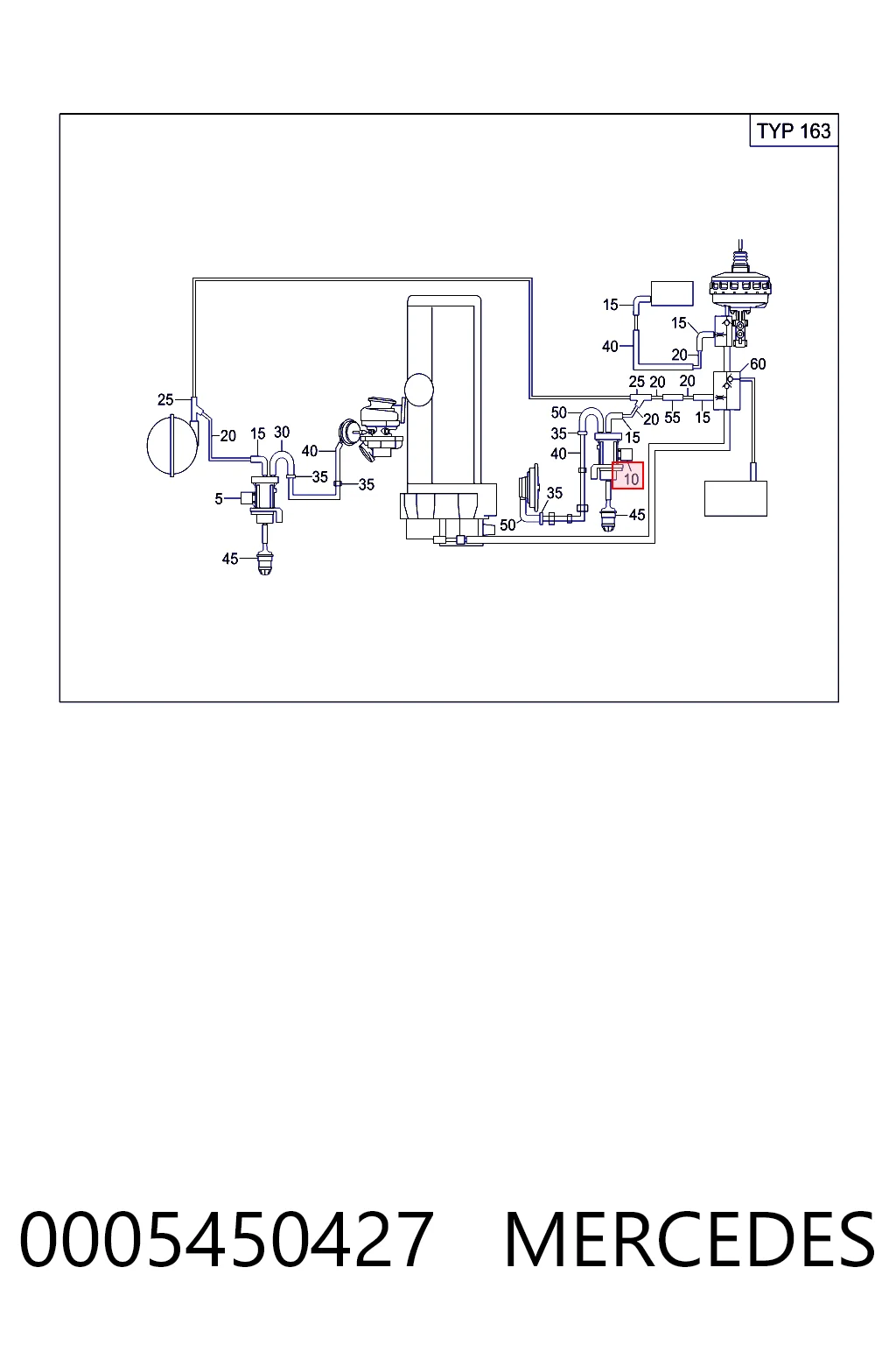 0005450427 Mercedes Przetwornik ciśnienia (solenoid) doładowania