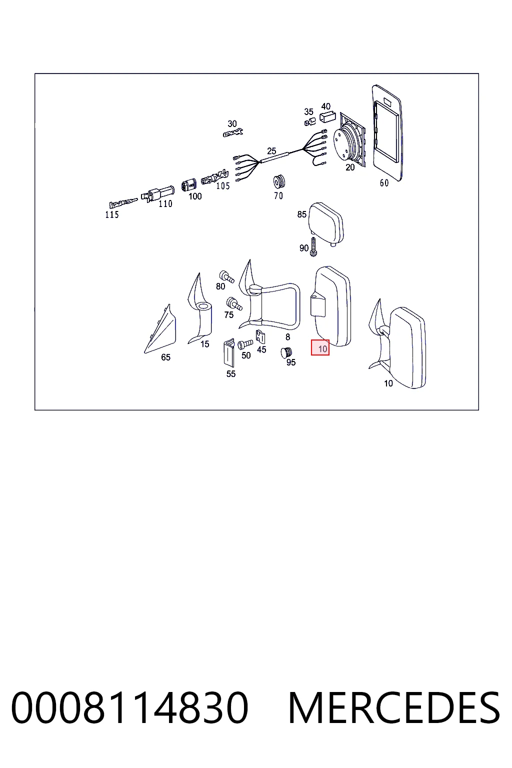 Lusterko wsteczne lewe Mercedes Sprinter I 3-t platforma pokładowa (903) (1995 - 2006) cena, od 100,49 USD
