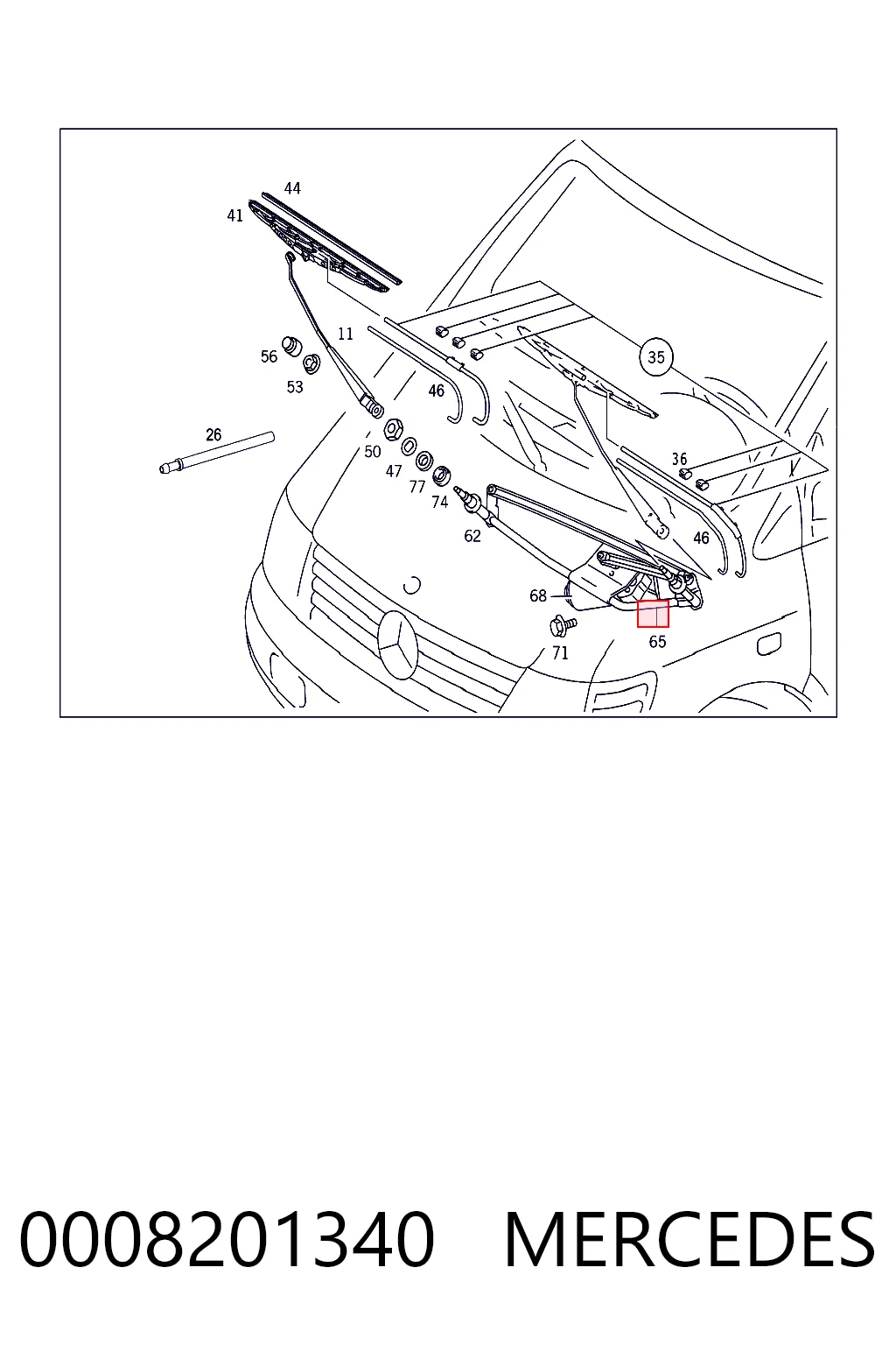 Do koszyka Mechanizm wycieraczek Mercedes Vito I 638