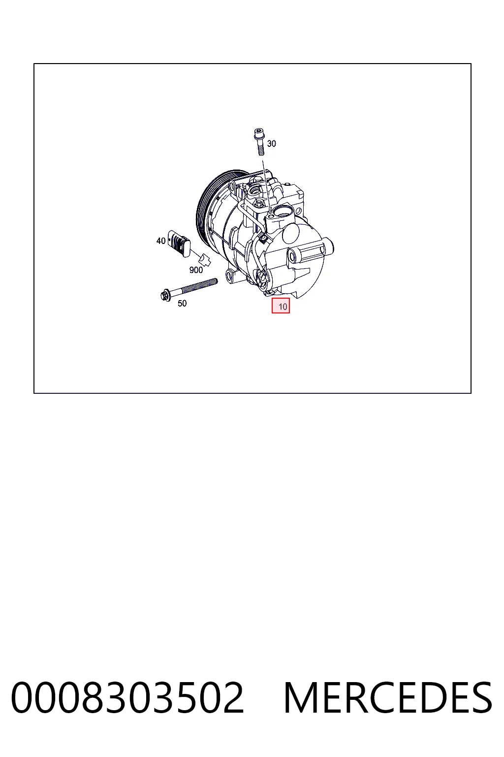 0008303502 Mercedes Sprężarka klimatyzacji
