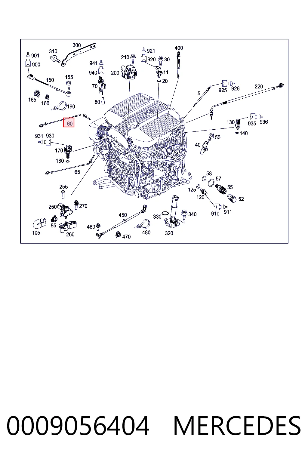 0009056404 Mercedes Czujnik temperatury spalin, przed turbiną