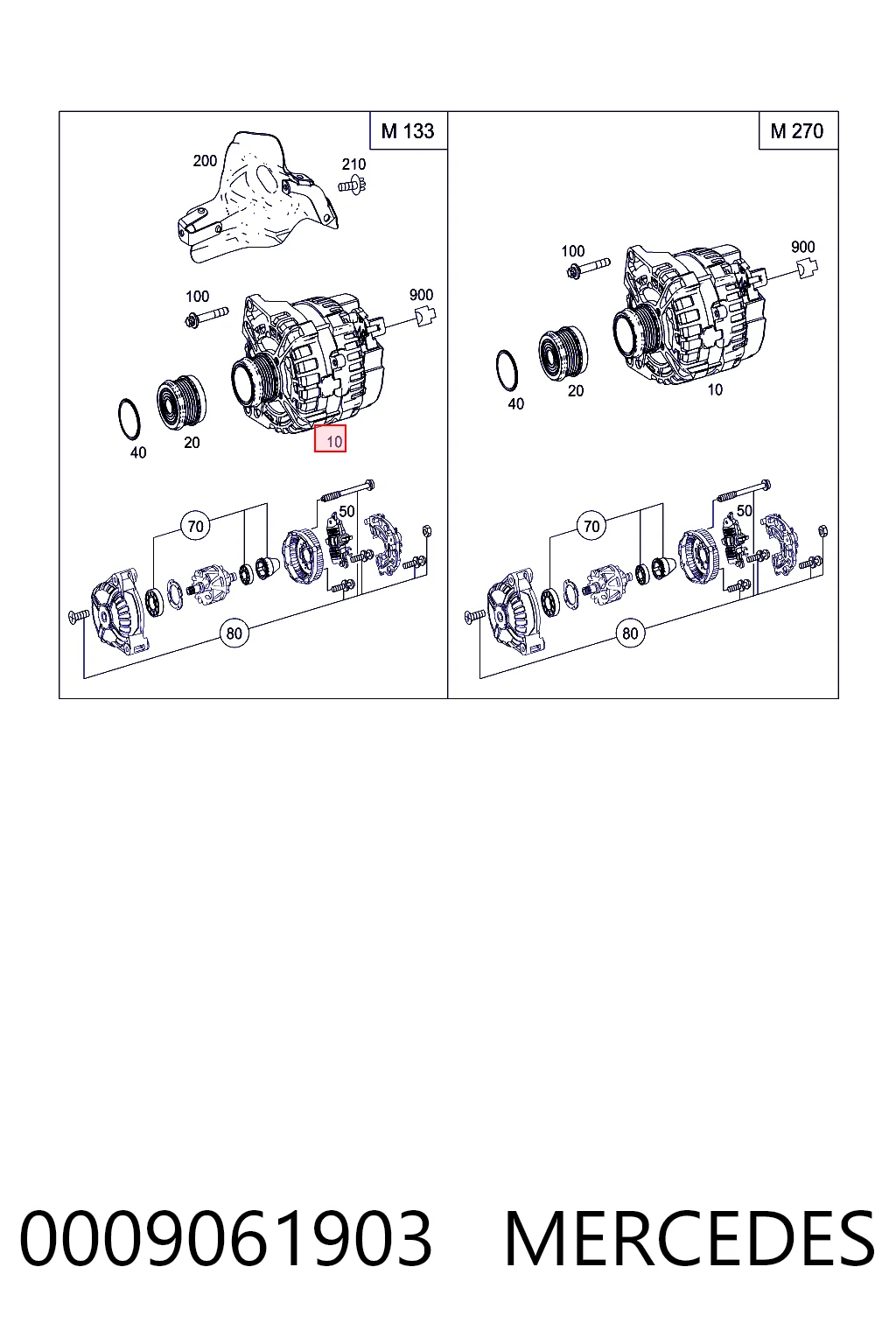 0009061903 Mercedes Alternator
