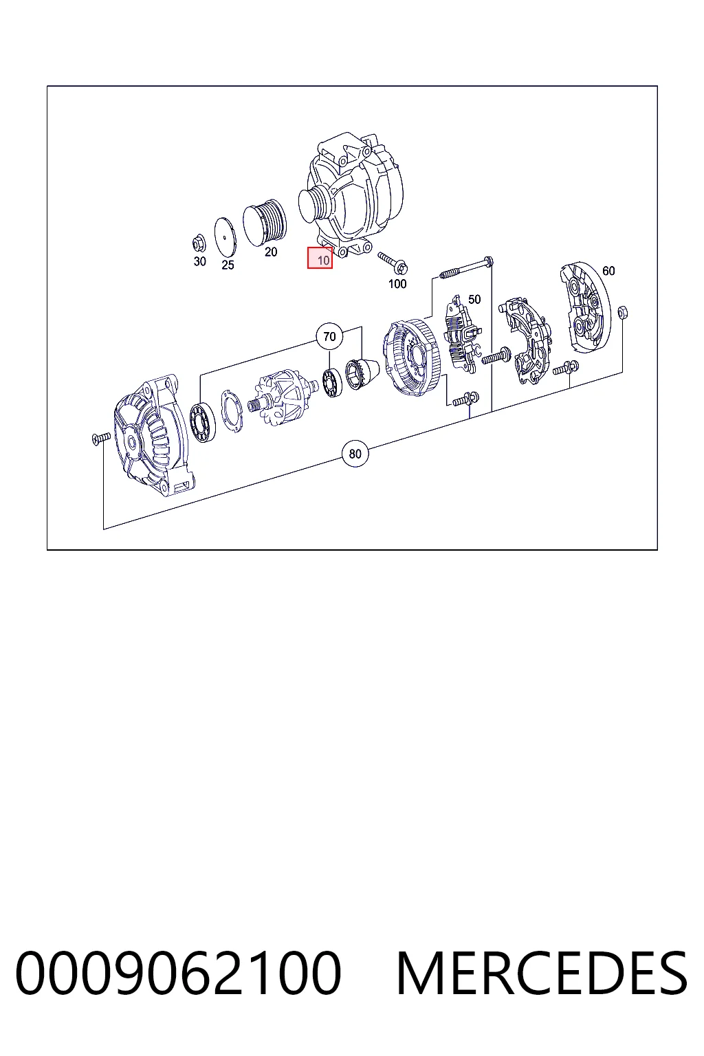 0009062100 Mercedes Alternator