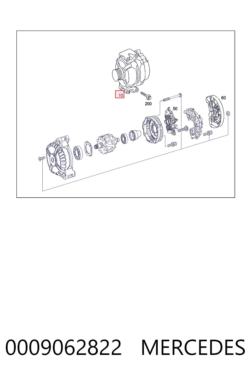 0009062822 Mercedes Alternator