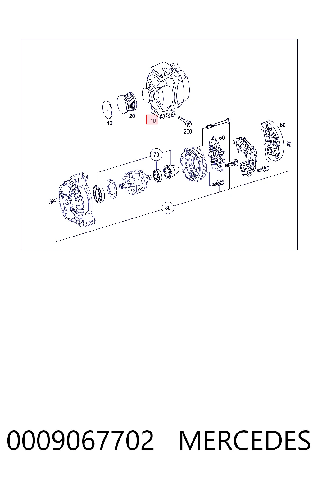 0009067702 Mercedes Alternator