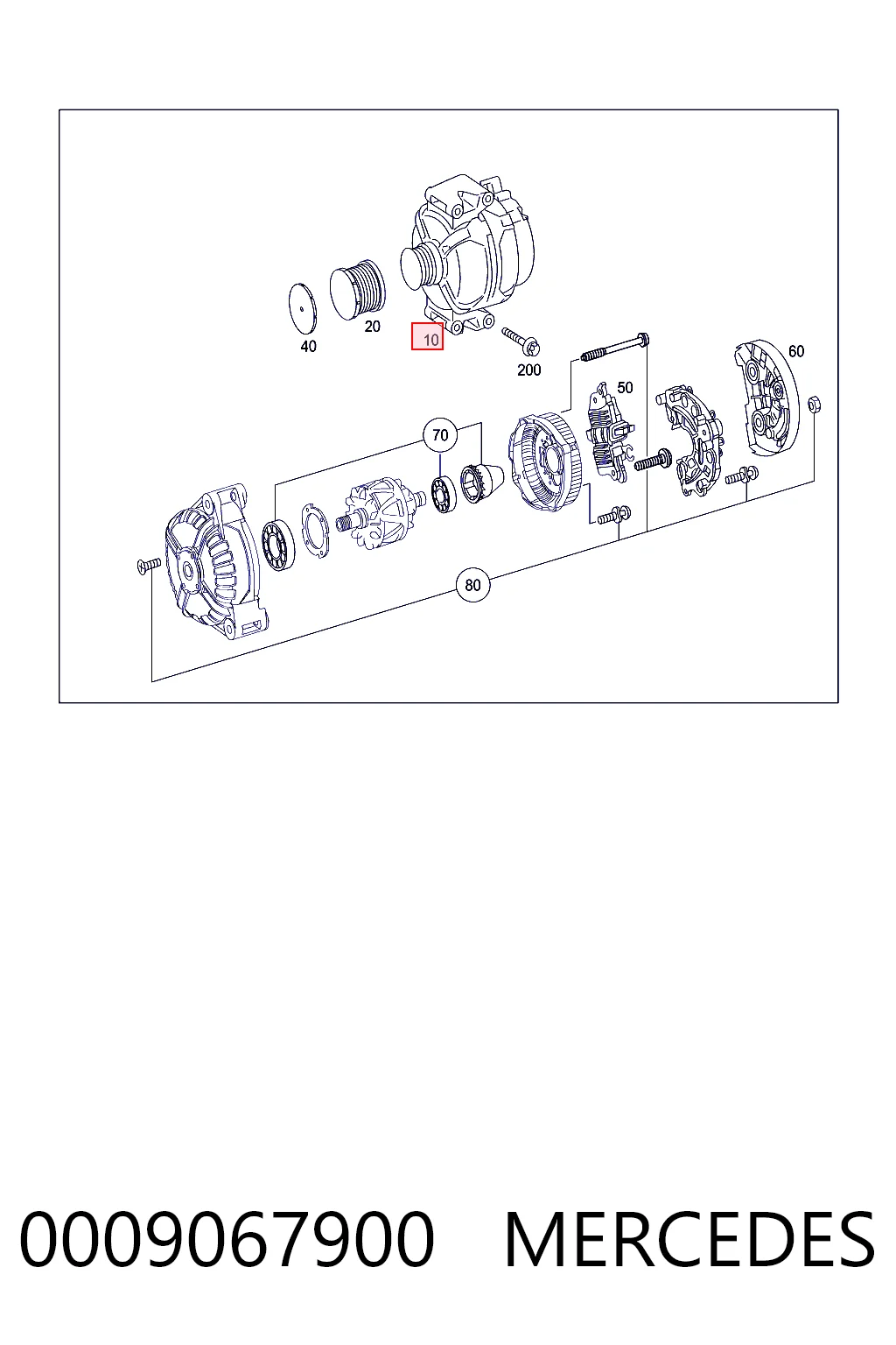 0009067900 Mercedes Alternator