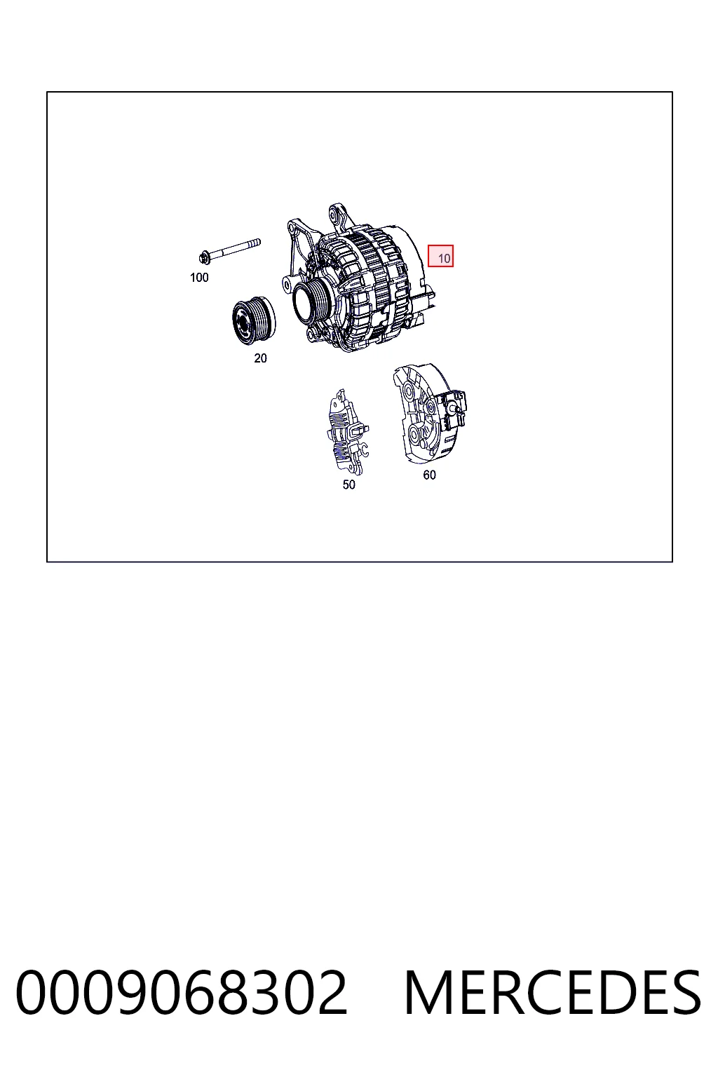 0009068302 Mercedes Alternator