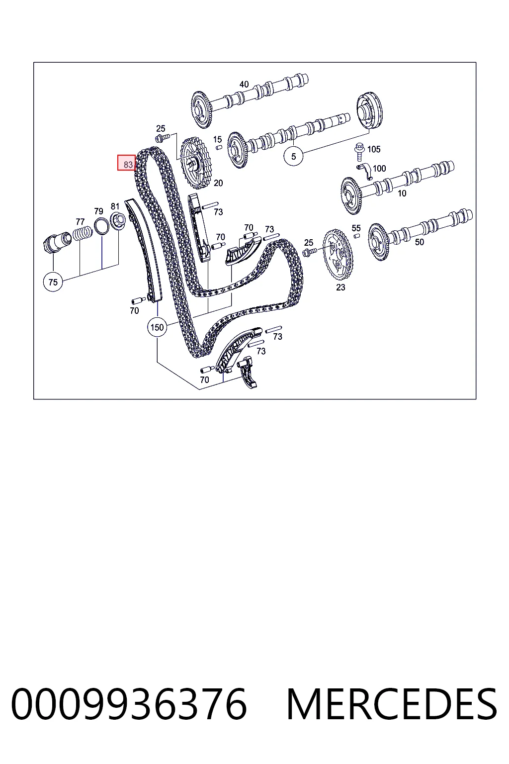 0009936376 Mercedes Łańcuch rozrządu