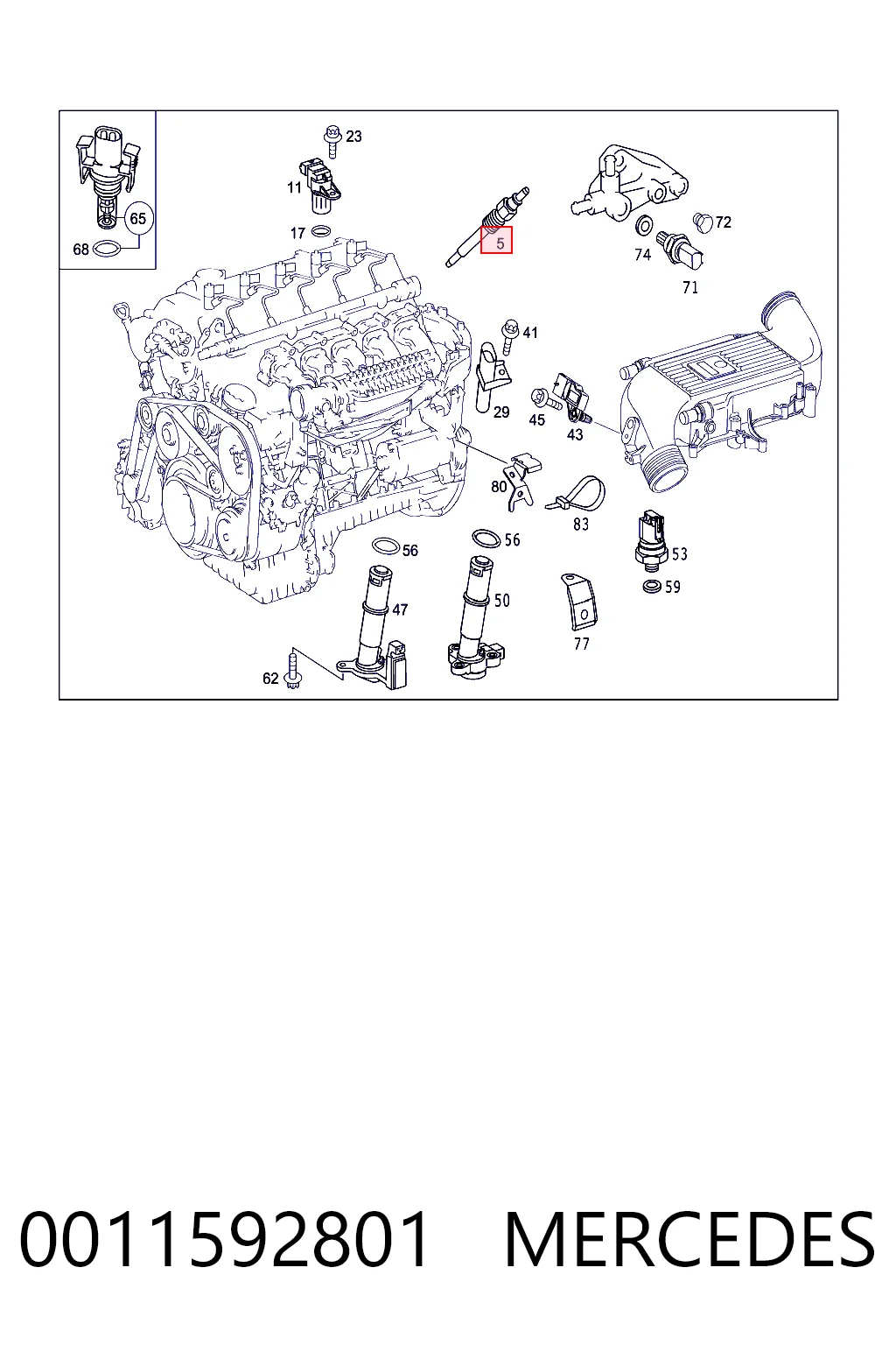 0011592801 Mercedes Świeca żarowa