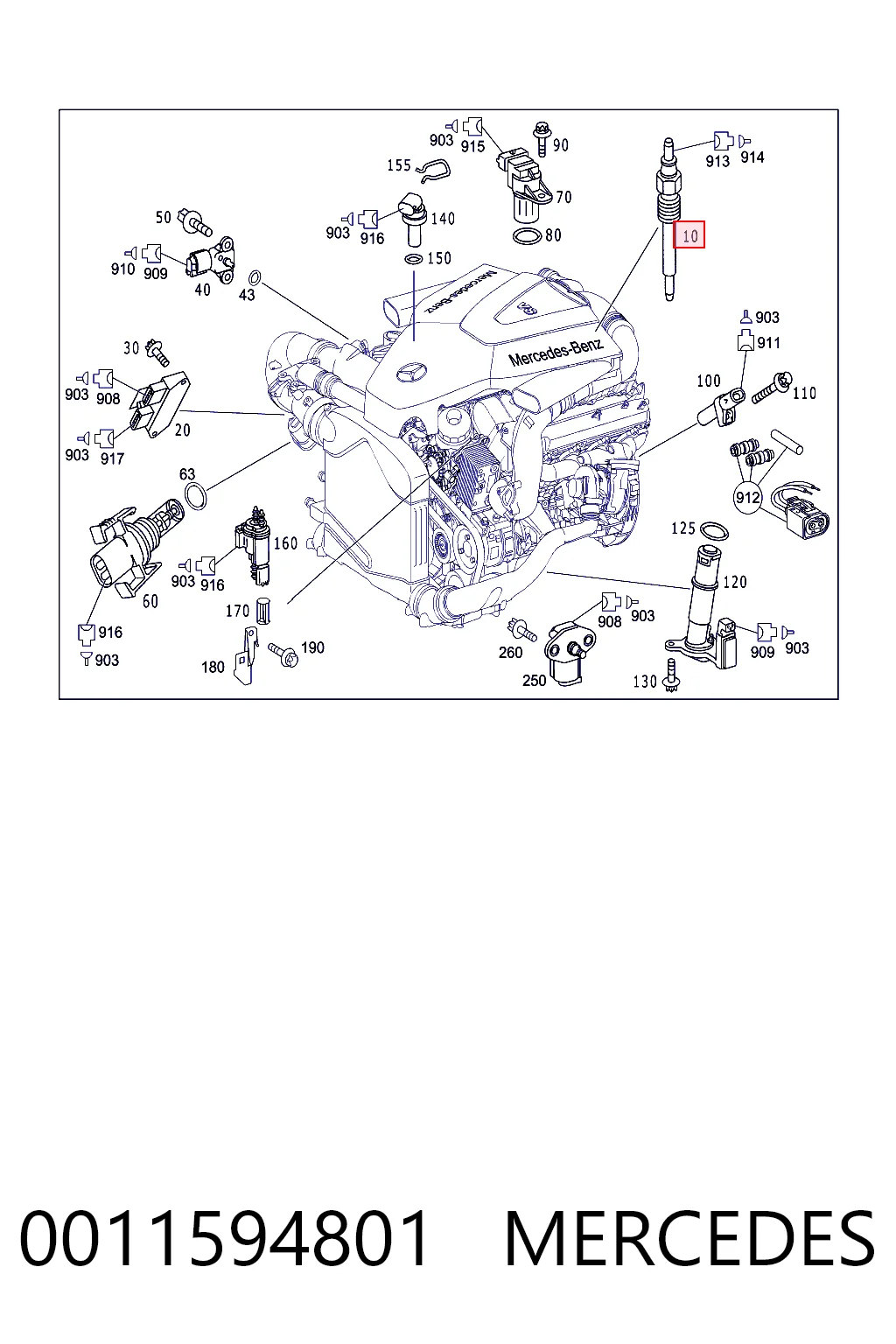 0011594801 Mercedes Świeca żarowa