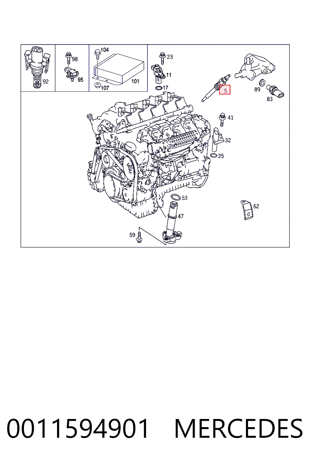 0011594901 Mercedes Świeca żarowa