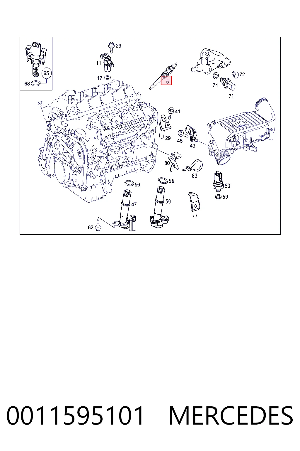 0011595101 Mercedes Świeca żarowa