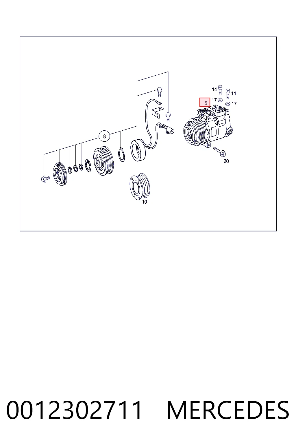 0012302711 Mercedes Sprężarka klimatyzacji