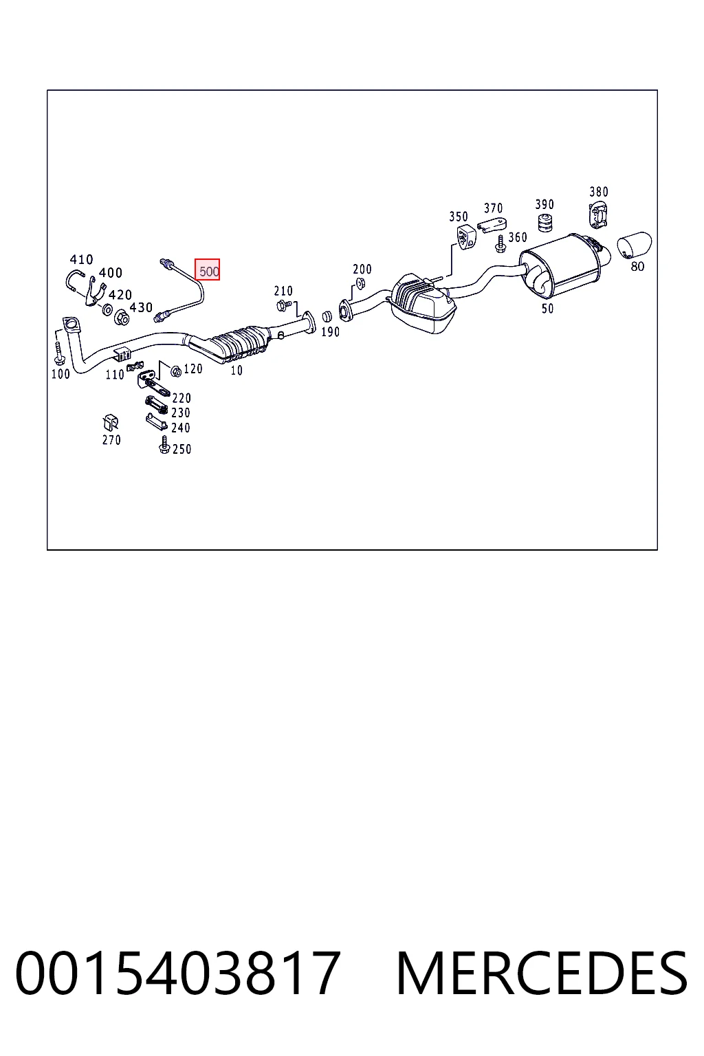 0015403817 Mercedes Sonda lambda czujnik tlenu po katalizatorze