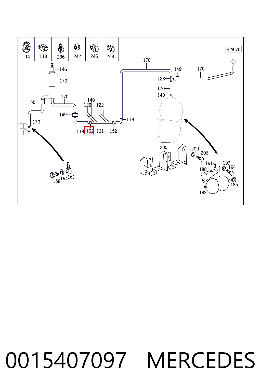 0015407097 Mercedes Przetwornik ciśnienia (solenoid) doładowania