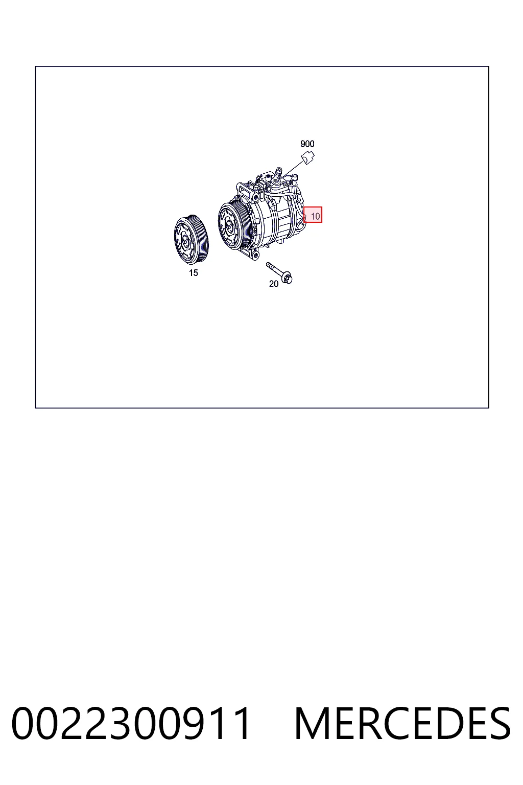 0022300911 Mercedes Sprężarka klimatyzacji