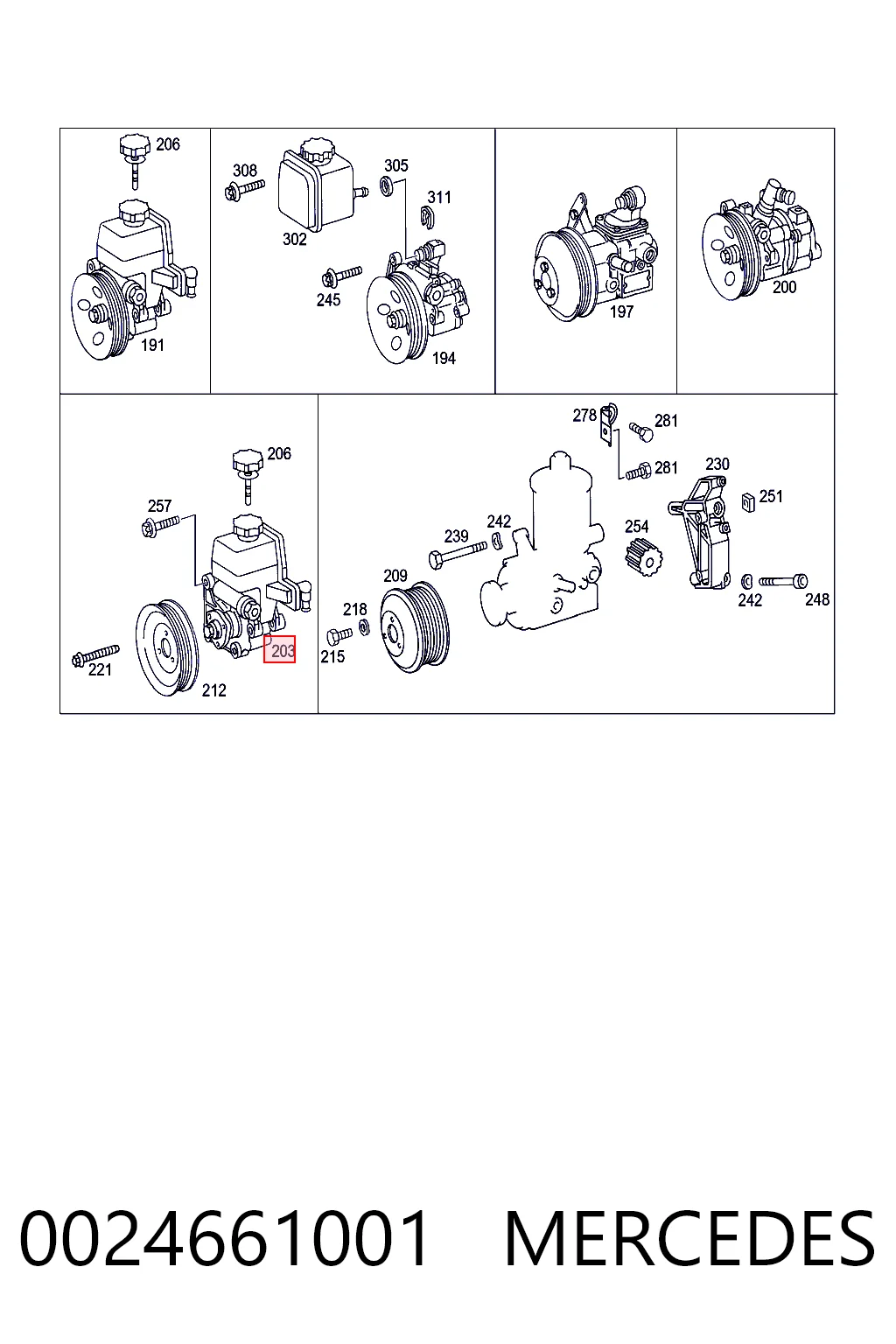 0024661001 Mercedes Pompa wspomagania hydraulicznego kierownicy