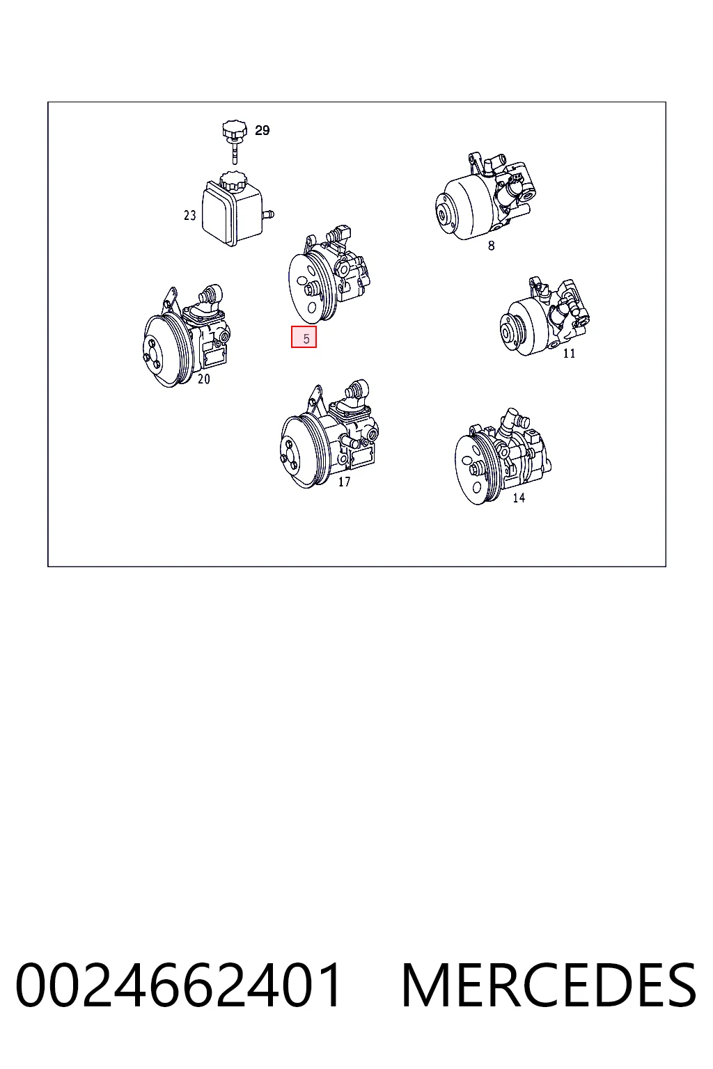 0024662401 Mercedes Pompa wspomagania hydraulicznego kierownicy
