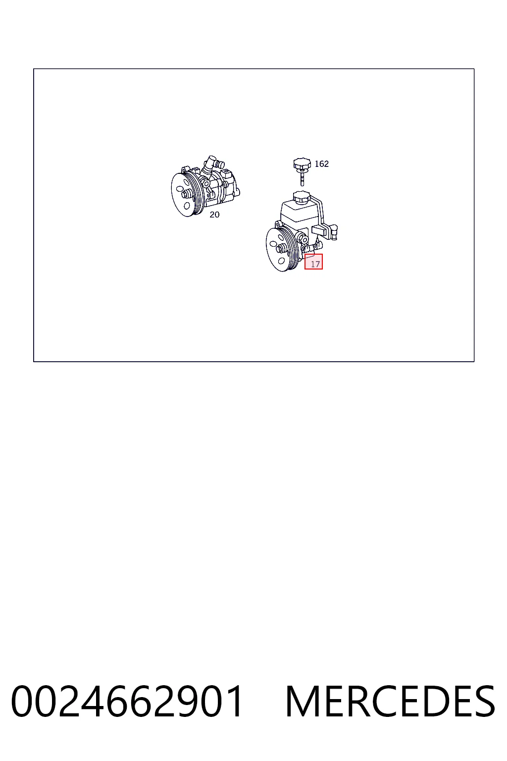 0024662901 Mercedes Pompa wspomagania hydraulicznego kierownicy