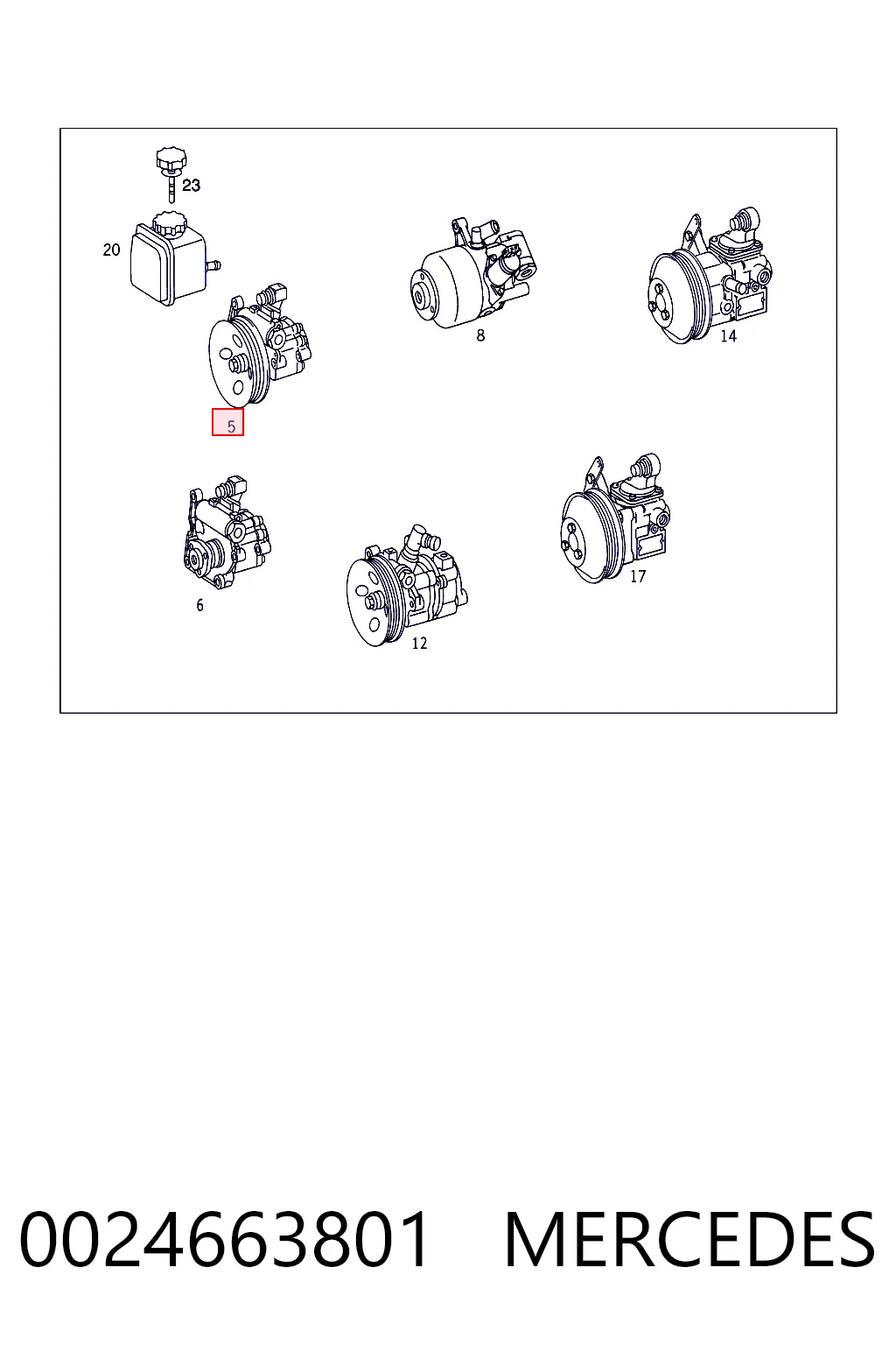 0024663801 Mercedes Pompa wspomagania hydraulicznego kierownicy