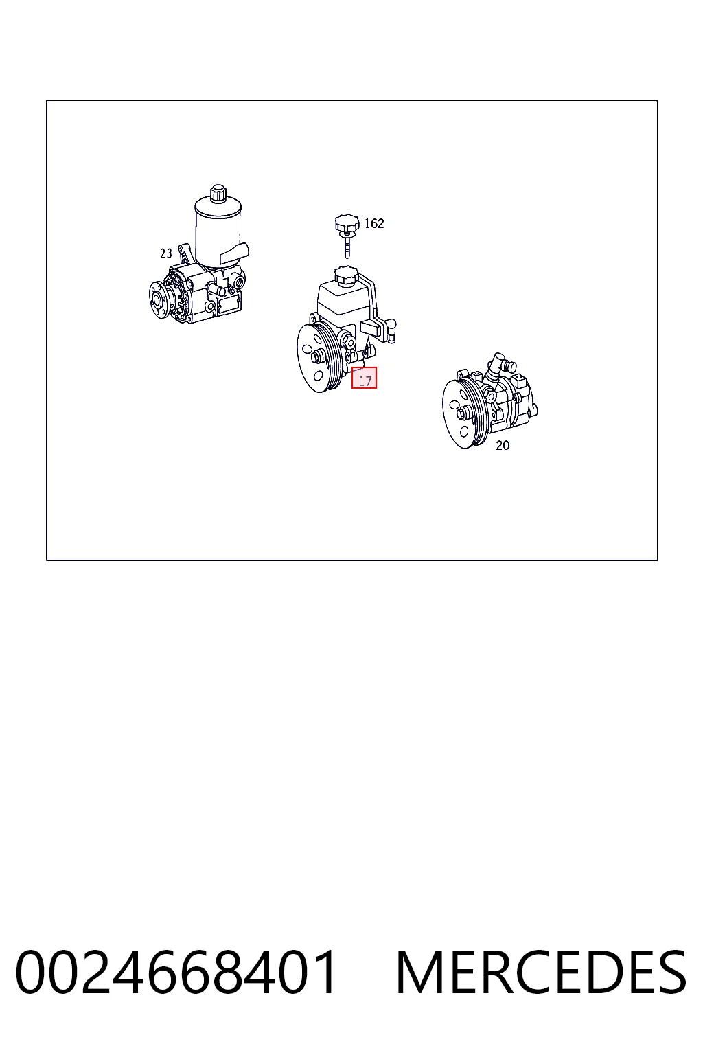 0024668401 Mercedes Pompa wspomagania hydraulicznego kierownicy