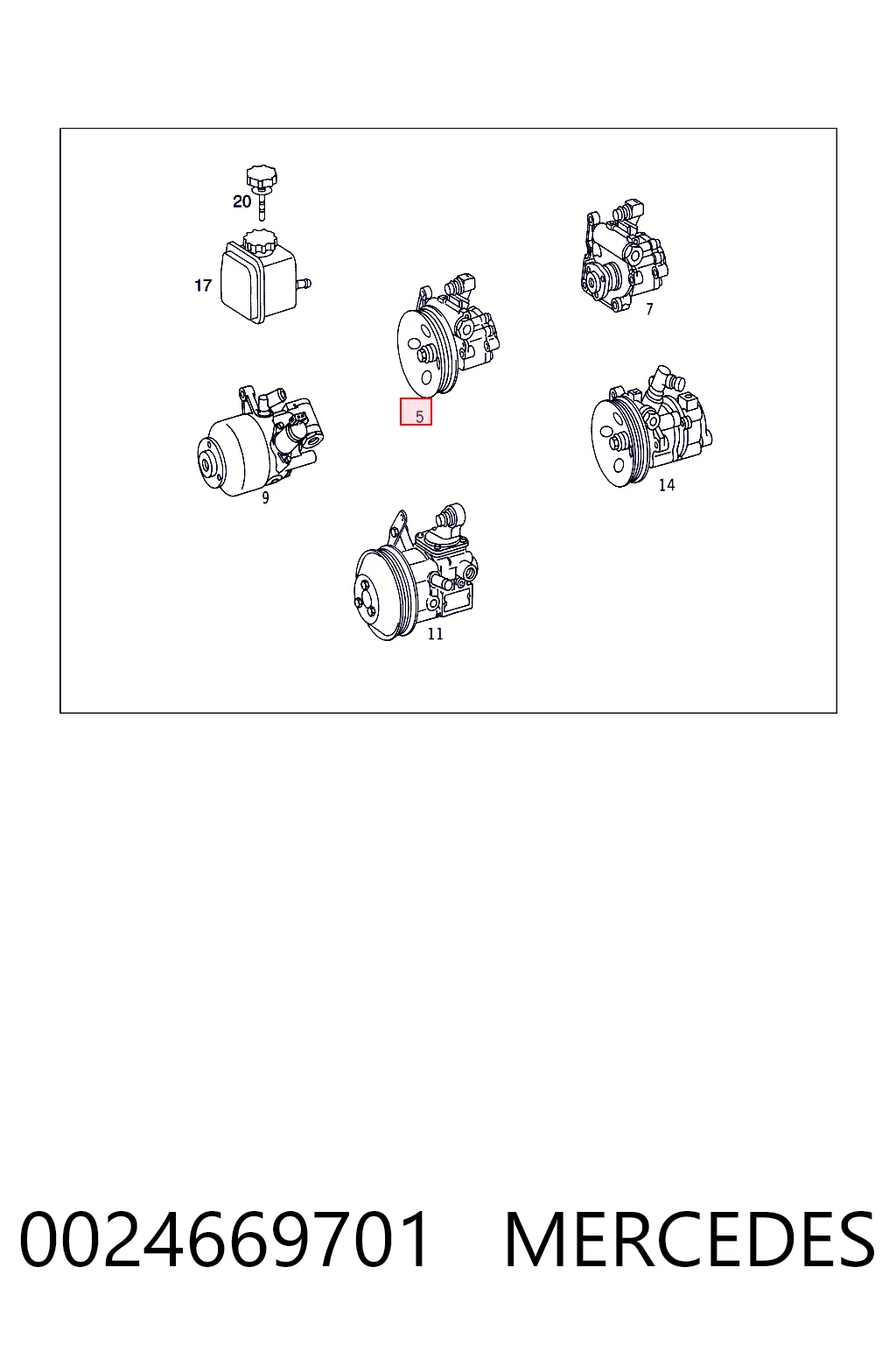 0024669701 Mercedes Pompa wspomagania hydraulicznego kierownicy