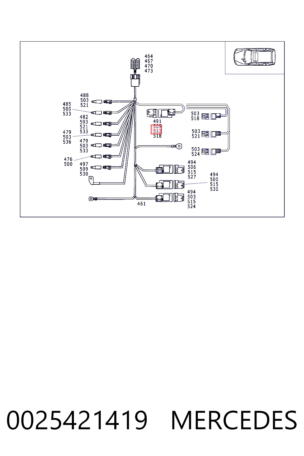 0025421419 Mercedes Elektryczne przekaźnik wielofunkcyjne