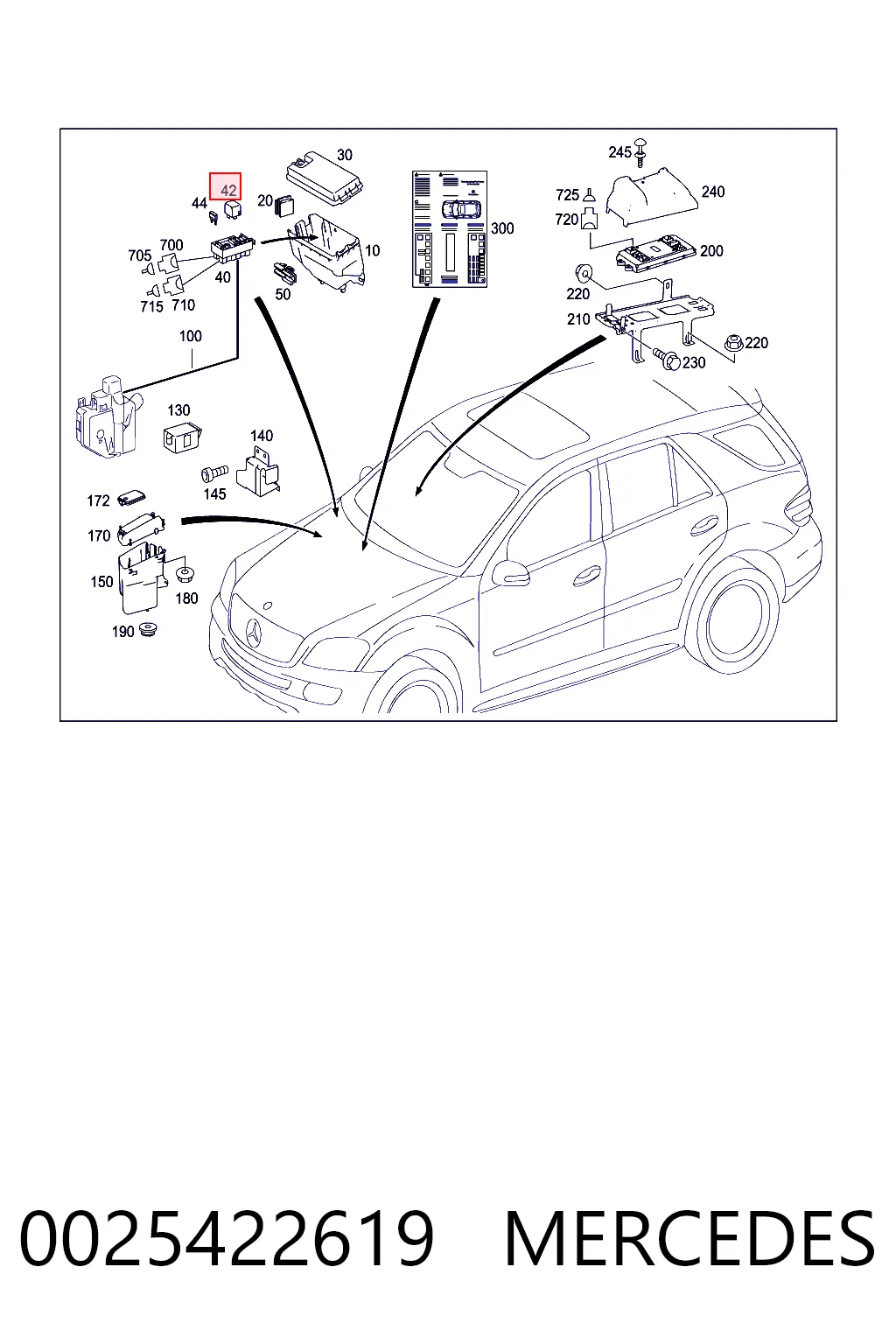 0025422619 Mercedes Przekaźnik rozrusznika