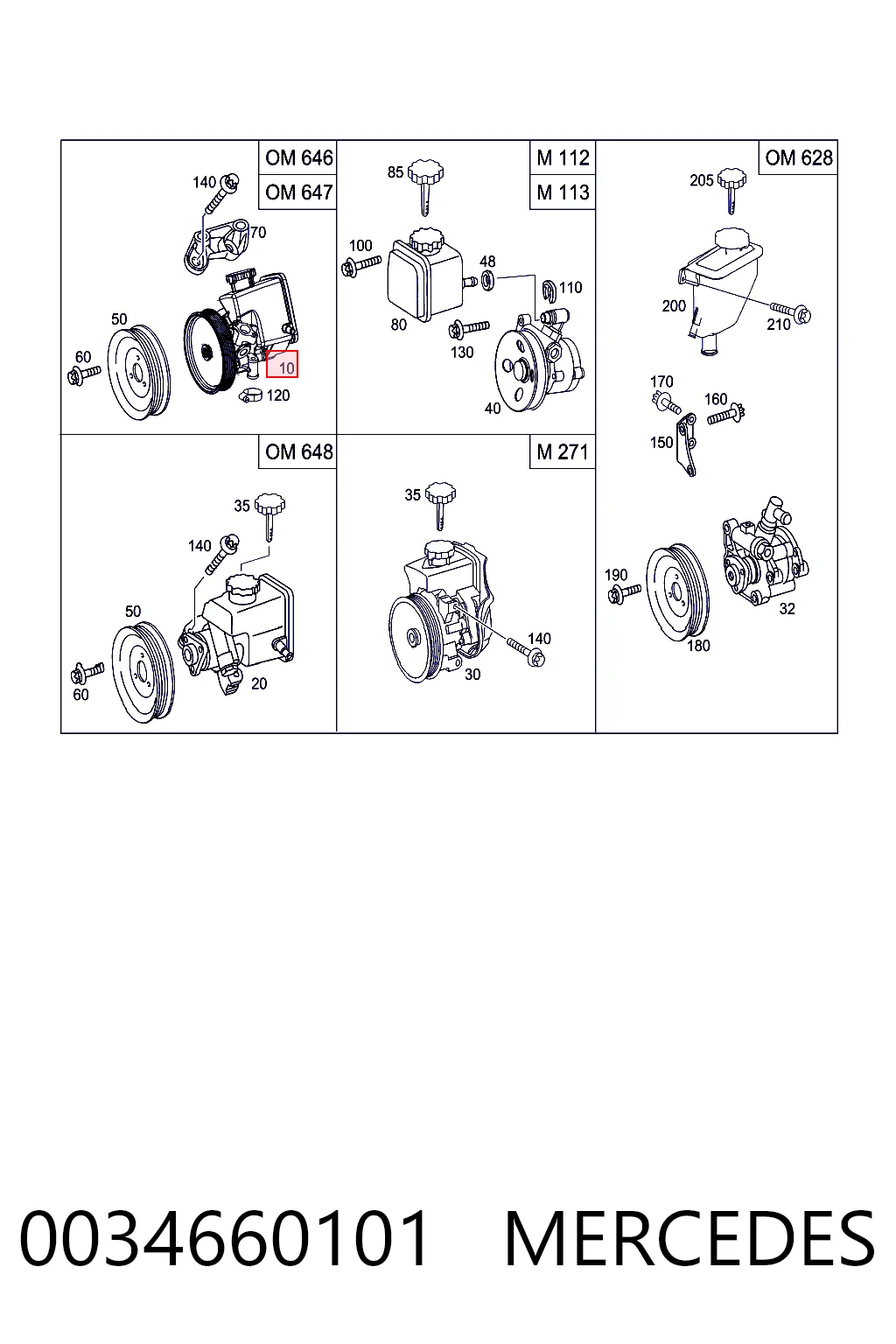 0034660101 Mercedes Pompa wspomagania hydraulicznego kierownicy