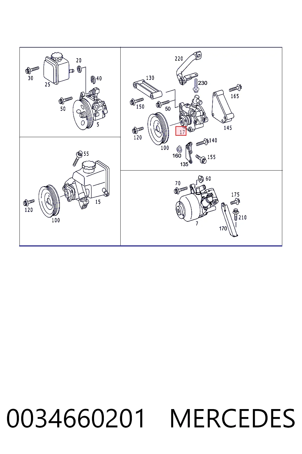 0034660201 Mercedes Pompa wspomagania hydraulicznego kierownicy