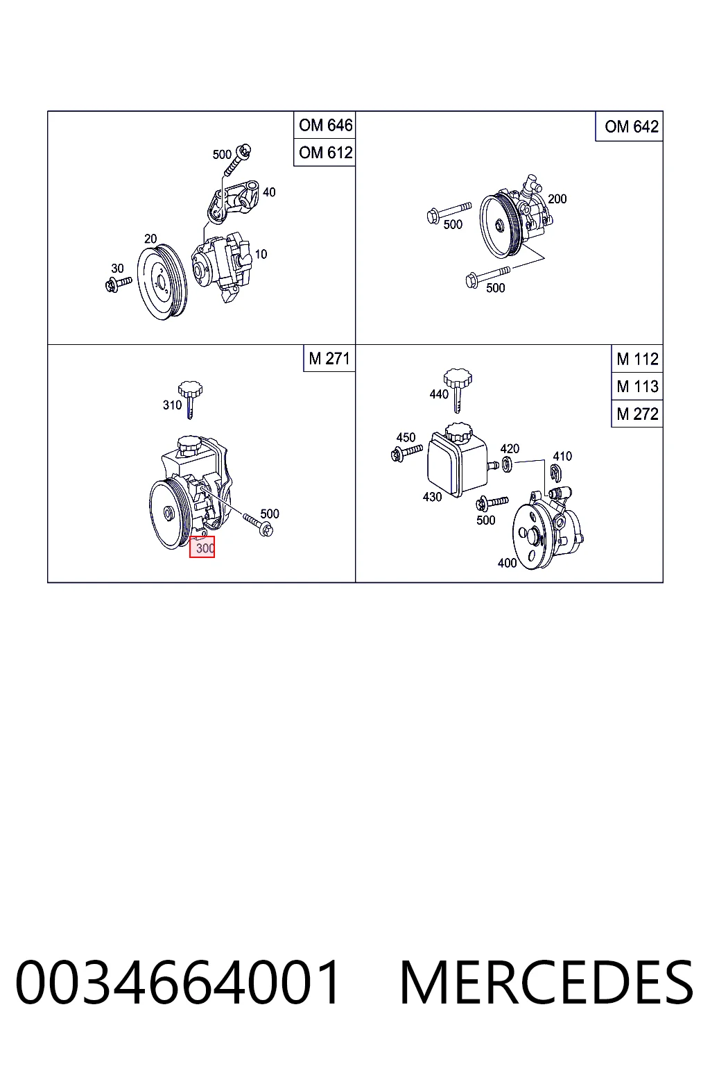 0034664001 Mercedes Pompa wspomagania hydraulicznego kierownicy