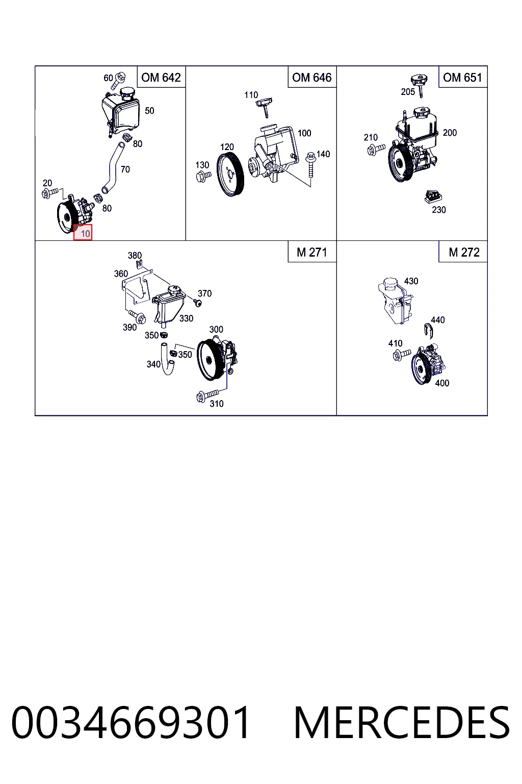 0034669301 Mercedes Pompa wspomagania hydraulicznego kierownicy