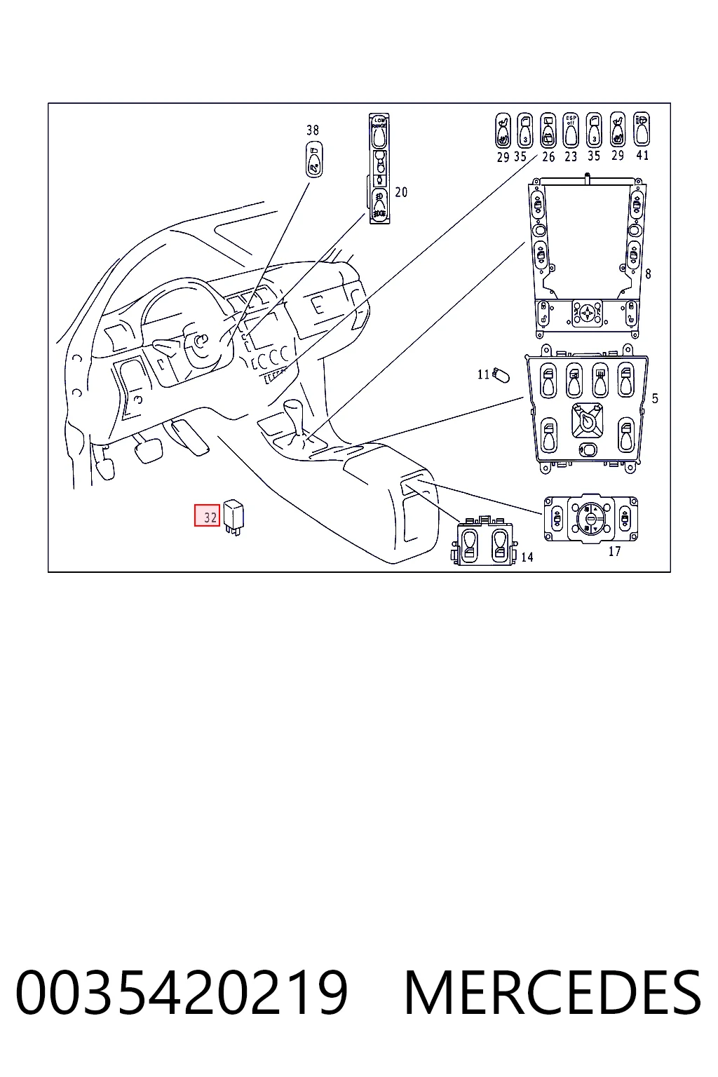 0035420219 Mercedes Elektryczne przekaźnik wielofunkcyjne