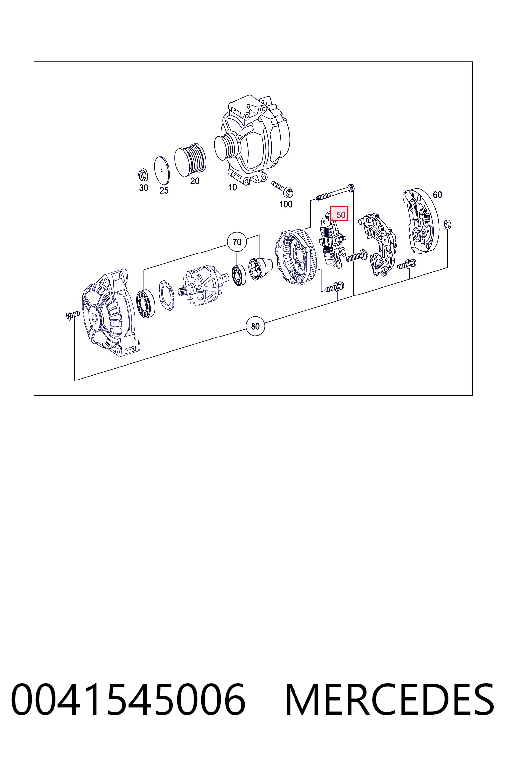 0041545006 Mercedes Regulator alternatora (przekaźnik ładowania)