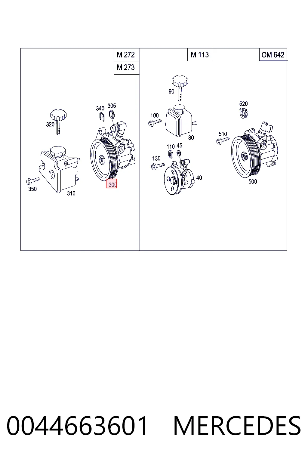 0044663601 Mercedes Pompa wspomagania hydraulicznego kierownicy