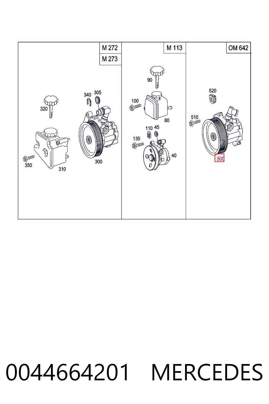 0044664201 Mercedes Pompa wspomagania hydraulicznego kierownicy