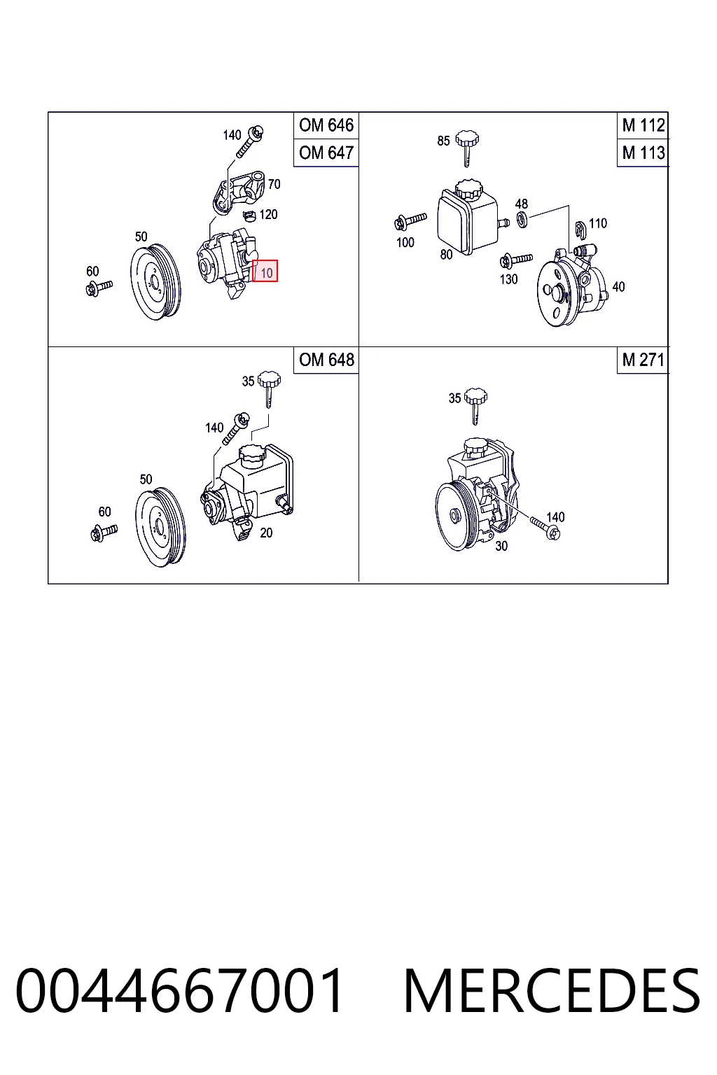 0044667001 Mercedes Pompa wspomagania hydraulicznego kierownicy