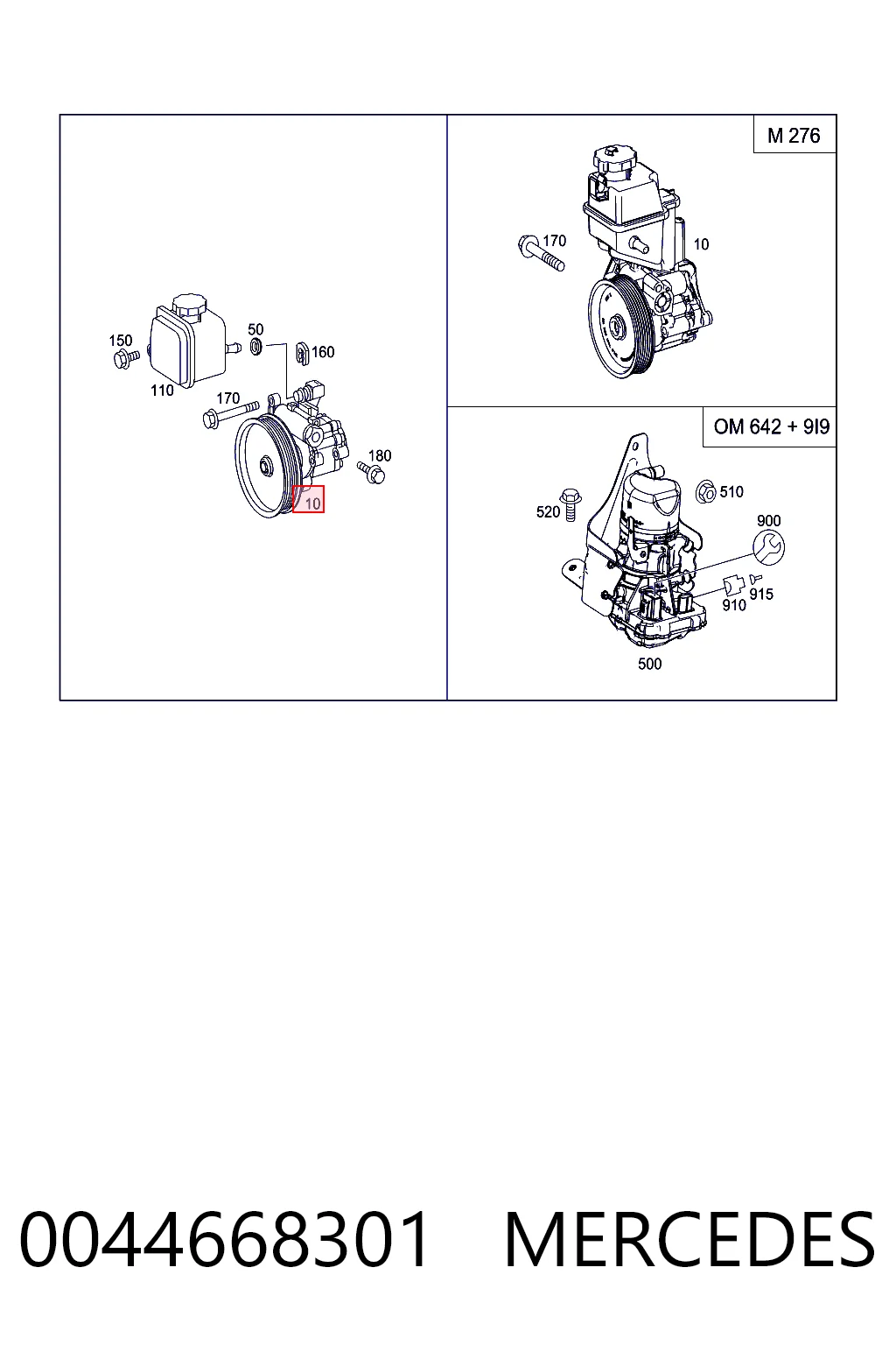 0044668301 Mercedes Pompa wspomagania hydraulicznego kierownicy