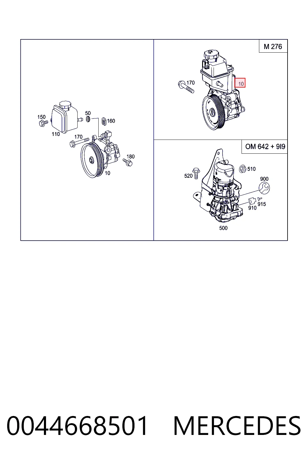0044668501 Mercedes Pompa wspomagania hydraulicznego kierownicy