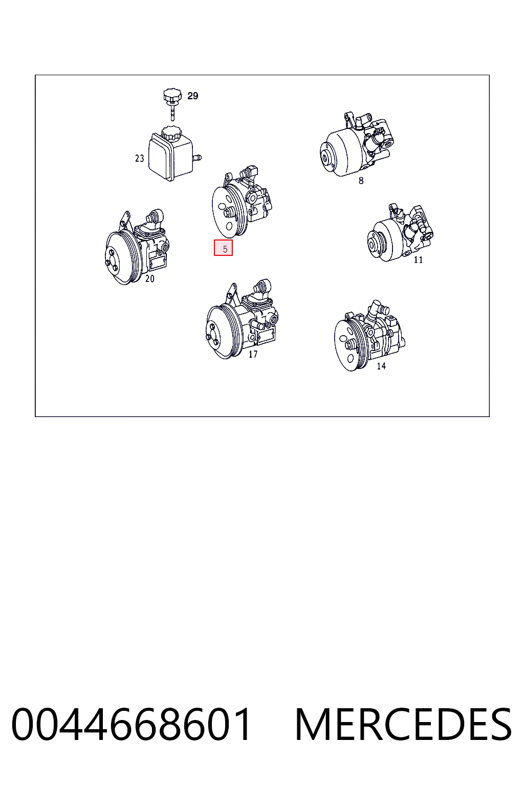 0044668601 Mercedes Pompa wspomagania hydraulicznego kierownicy