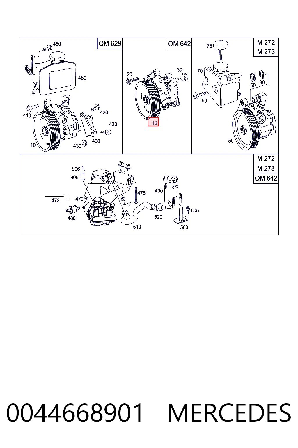 0044668901 Mercedes Pompa wspomagania hydraulicznego kierownicy